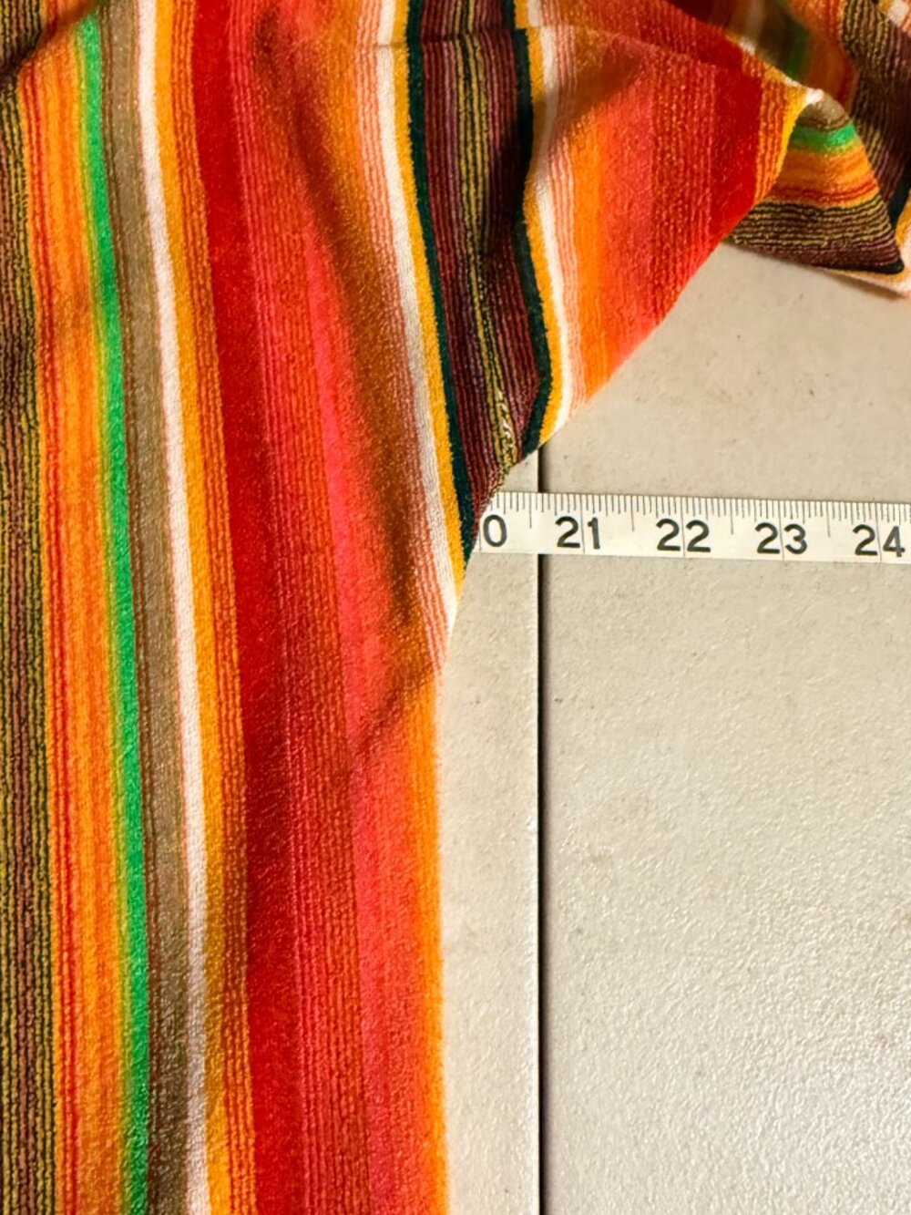 Vintage Striped Duster Robe “Coat of Many Colors” Inspired Boho Open Front - Picture 7 of 7